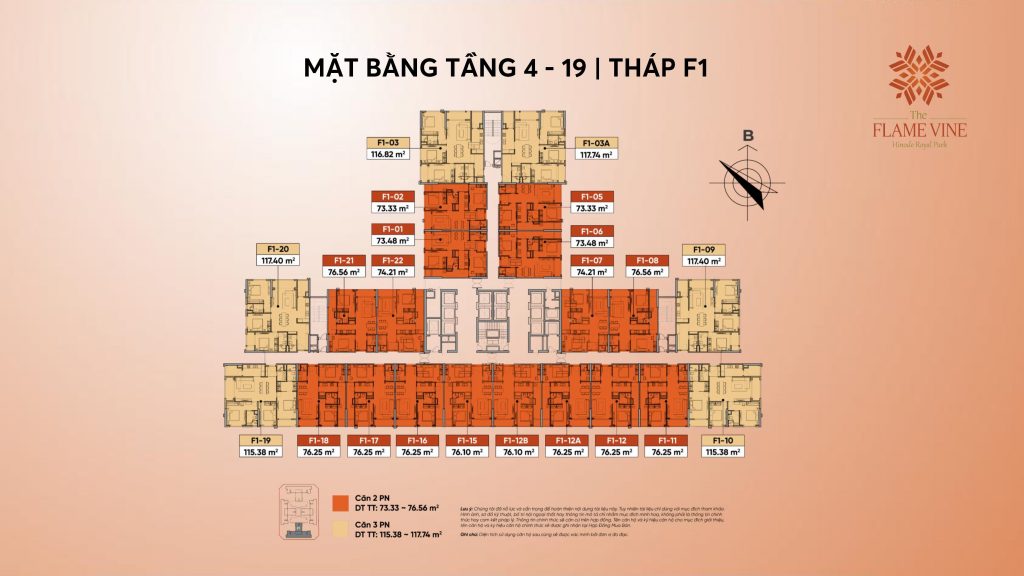 Mặt bằng tầng 4-19